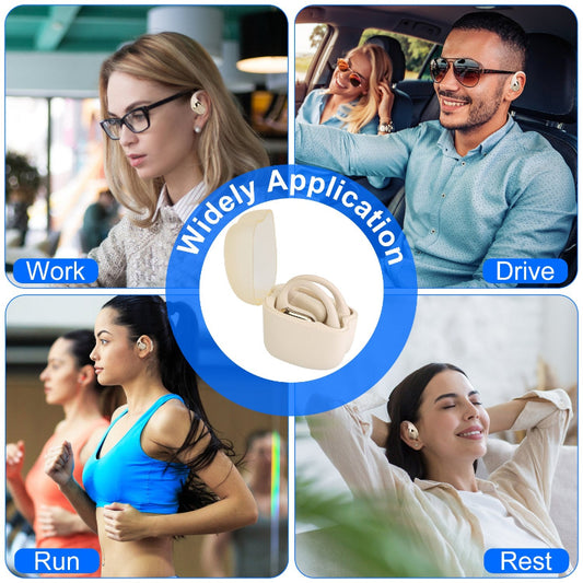 Wireless V5.4 Open-Ear Earbuds – Sport Headphones with LED Case & 300Hrs Standby