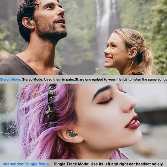 TWS Wireless 5.0 Earbuds – IPX4 Touch In-Ear Stereo, Noise Canceling, 32.8 Ft Range