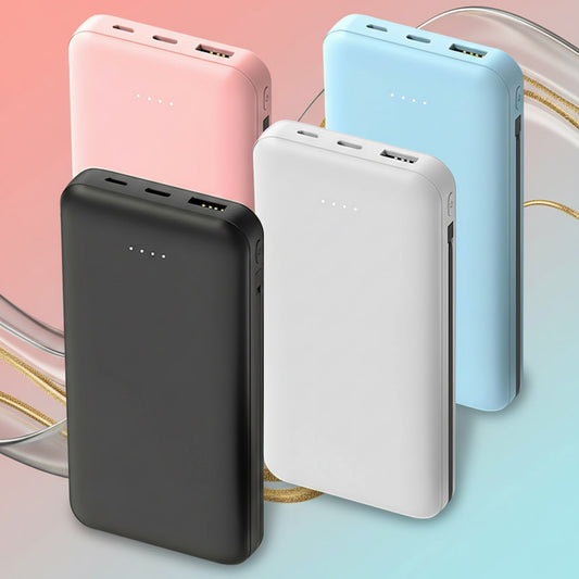 10000mAh portable power bank dual Lightning and Type-C cable universal charger for iPhone and Android smartphones