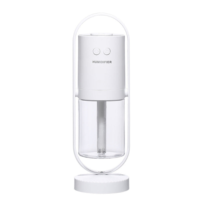 White humidifier with clear water tank on a white background