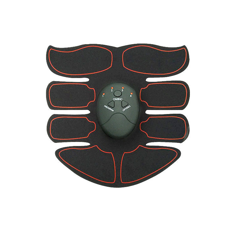 Black and red electronic muscle stimulator on a white background