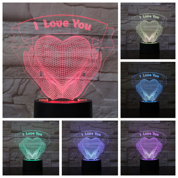 Hands Holding Love 3D Night Light – Valentine’s Gift