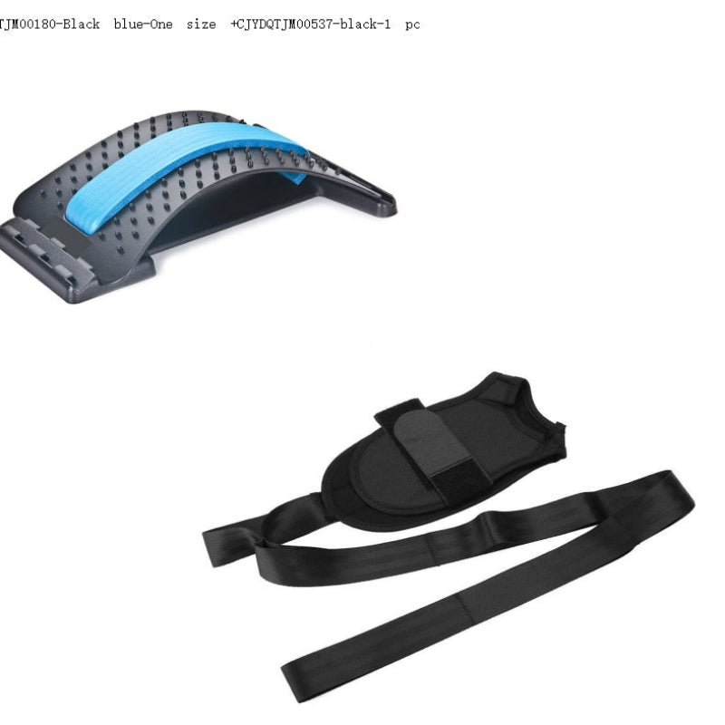 Black and blue wrist support brace on a white background