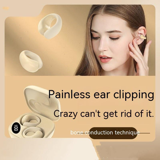 Private LED Digital Display Earclip Bluetooth Earphones – Wireless Noise Reduction Audio Device