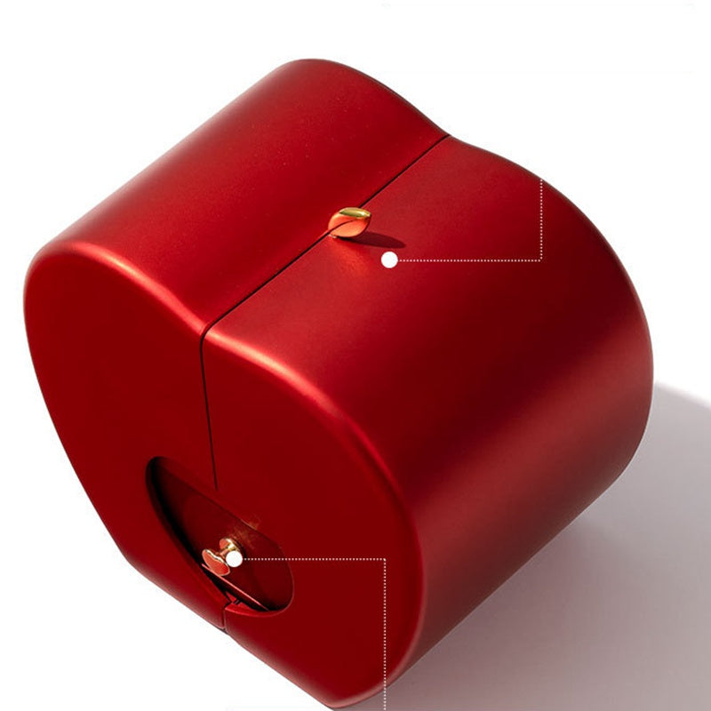 Red pencil sharpener on a white background