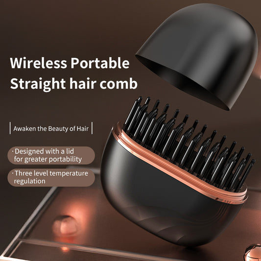 Mini Wireless Hair Straightening Comb – Portable Ceramic Styling Tool