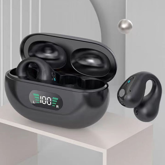 Bone conduction TWS ear clip headphones Bluetooth 5.3 wireless sports earbuds HIFI bass touch control