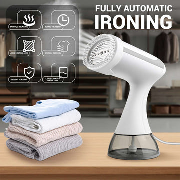 Compact travel clothes steamer portable fabric ironing machine for home and travel use
