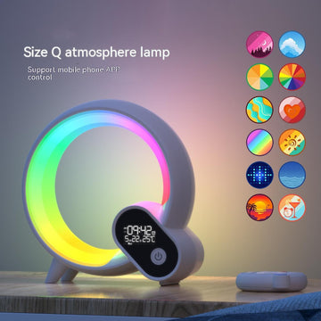 Creative Q sunrise alarm clock with Bluetooth audio analog digital display and colorful atmosphere light