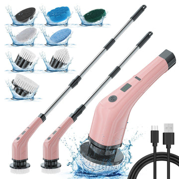 Electric cleaning brush cordless rechargeable power scrubber for bathroom kitchen and home surfaces