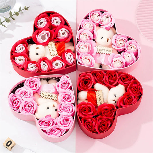 Heart-shaped rose red gift box preserved roses romantic present for Valentine’s Day, Christmas, Mother’s Day, and birthdays