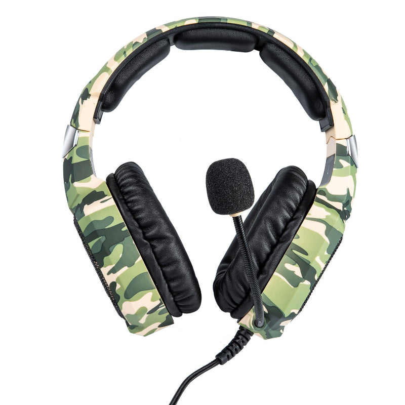 K8 camouflage gaming headphones stereo over-ear headset with mic for gamers
