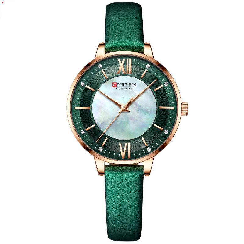 Ladies fashion leather strap quartz watch elegant casual women’s wristwatch