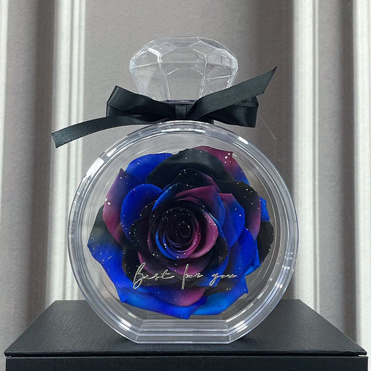 Natural eternal flower gift box transparent cover dried rose preserved ornament for Valentine’s Day, Christmas, and home décor