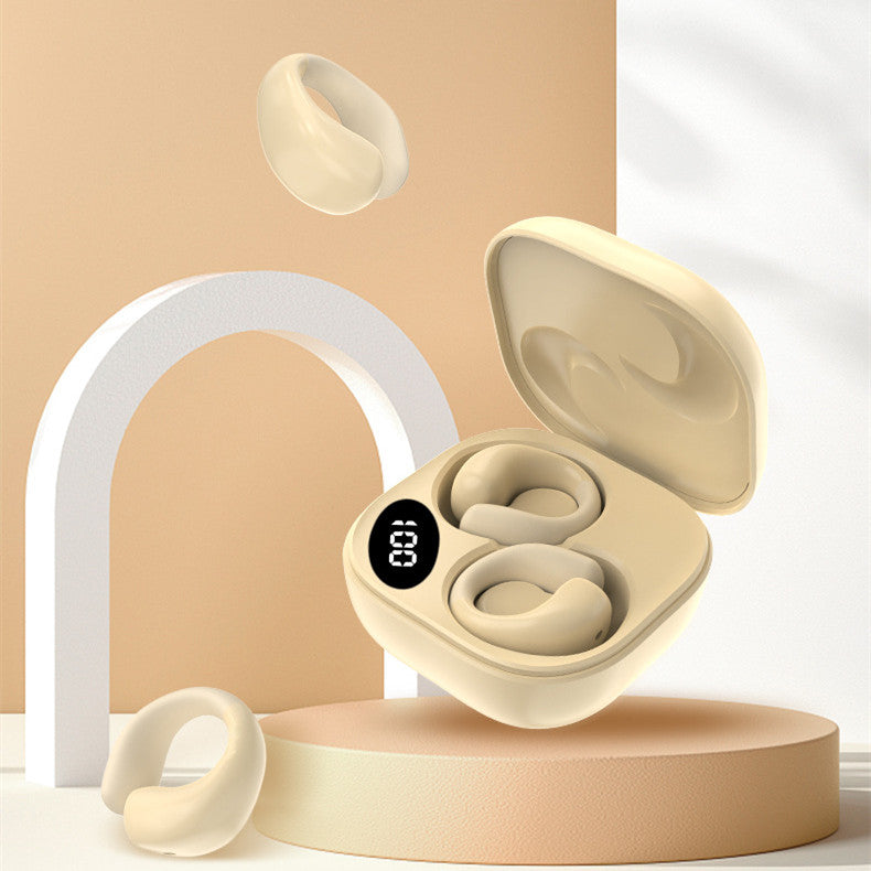 Private LED digital display earclip Bluetooth earphones wireless noise reduction audio device