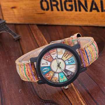 Vintage leather women’s quartz wrist watch casual retro style gift clock with leather strap