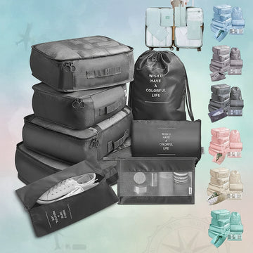 8-Piece Travel Packing Cubes Set – Luggage Divider Bags for Clothes, Shoes & Accessories