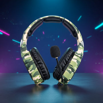 K8 Camouflage Gaming Headphones – Stereo Over-ear Headset with Mic