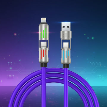 4-in-1 Fast Charging Cable – Multi USB Cord for iPhone, USB-C & Micro Devices