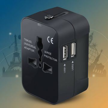 Universal Travel Adapter with USB-C – Worldwide All-in-One Charger for USA/EU/UK/AUS