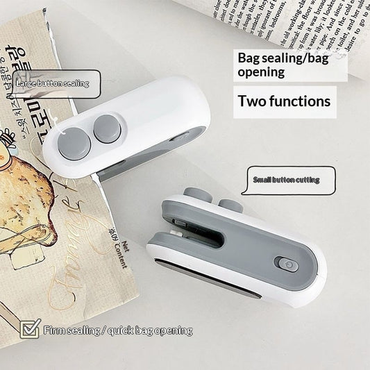 Mini 2-in-1 Heat Sealer & Bag Opener – USB Rechargeable Snack & Plastic Bag Sealer
