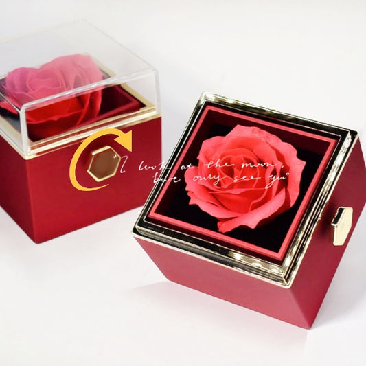 Rotating Rose Soap Flower Gift Box – Jewelry Packaging Valentine’s Day Gift for Women