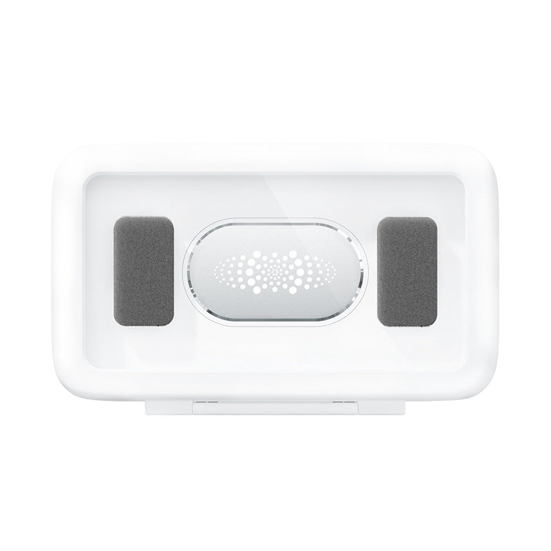 White electronic device with gray sensors on a white background