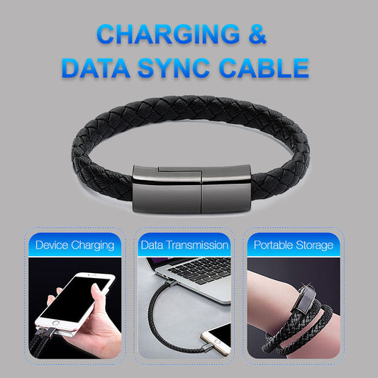 Bracelet Charger – USB Charging Cable for iPhone 14/13 & USB-C/Micro Devices
