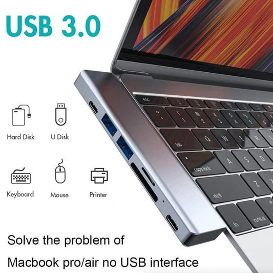 Multiport USB-C Hub – Type-C to USB 3.0 & 4K HDMI Adapter for MacBook Pro/Air