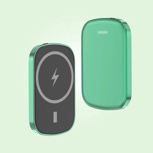 Chargomate magnetic portable wireless charger and power bank compatible with Apple and Android devices